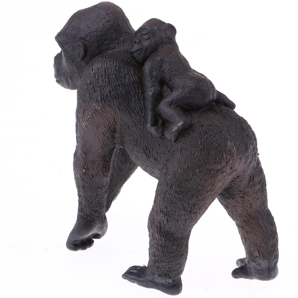 4 Pieces Simulation Gorilla Family Figure Toy Animal Model Set, Home Ornament