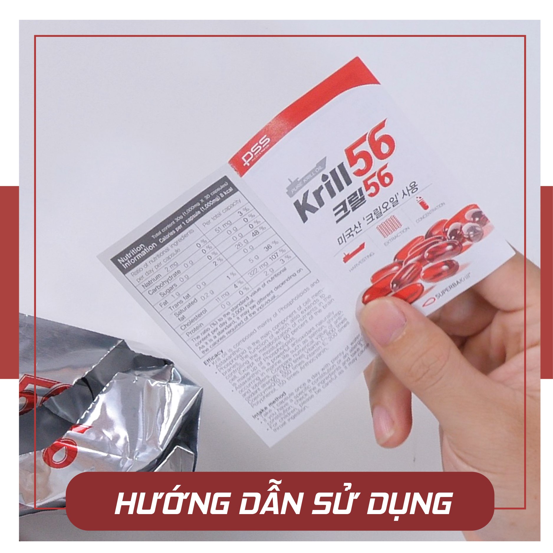 Dầu nhuyễn thể KRILL 56 cao cấp - Red Omega 3 công nghệ mới - liệu trình 2 tháng/ 2 hộp