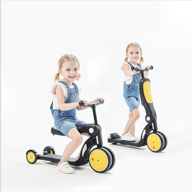 Xe scooter xếp gọn 5in1 đa năng FREEKIDS Version 2020 kèm tay đẩy