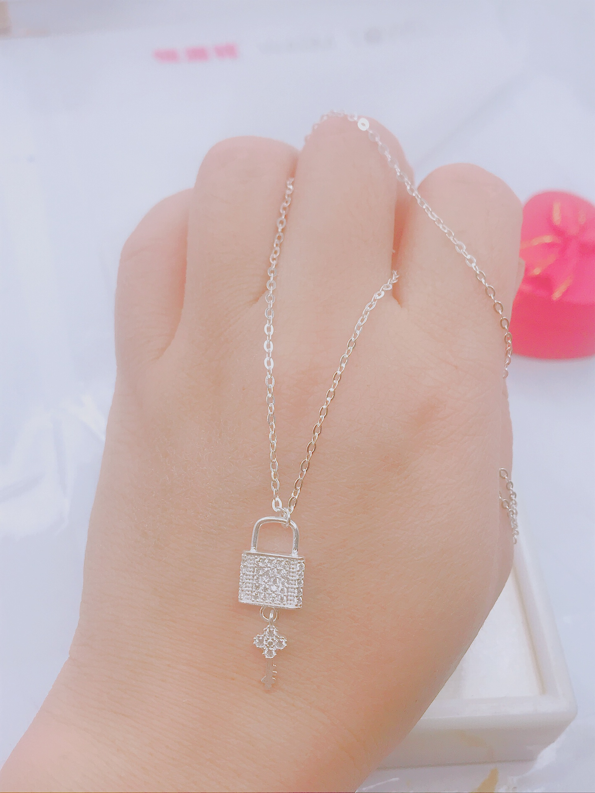 Dây chuyền bạc nữ chìa khóa và ổ khóa DCN02 phong cách độc lạ