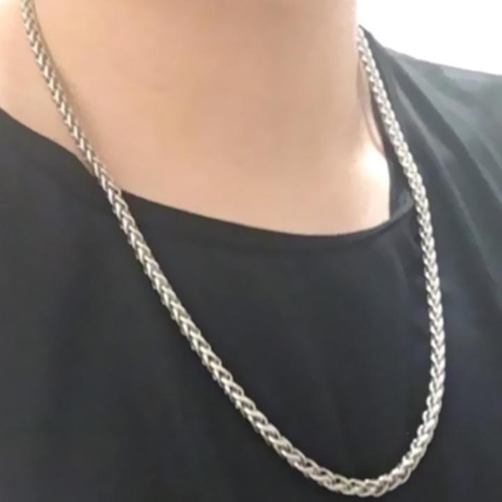 Dây chuyền nam titan cao cấp thời trang rẻ inox thép không gỉ kiểu bông dừa trangsucpt 4mm PTDCNA173