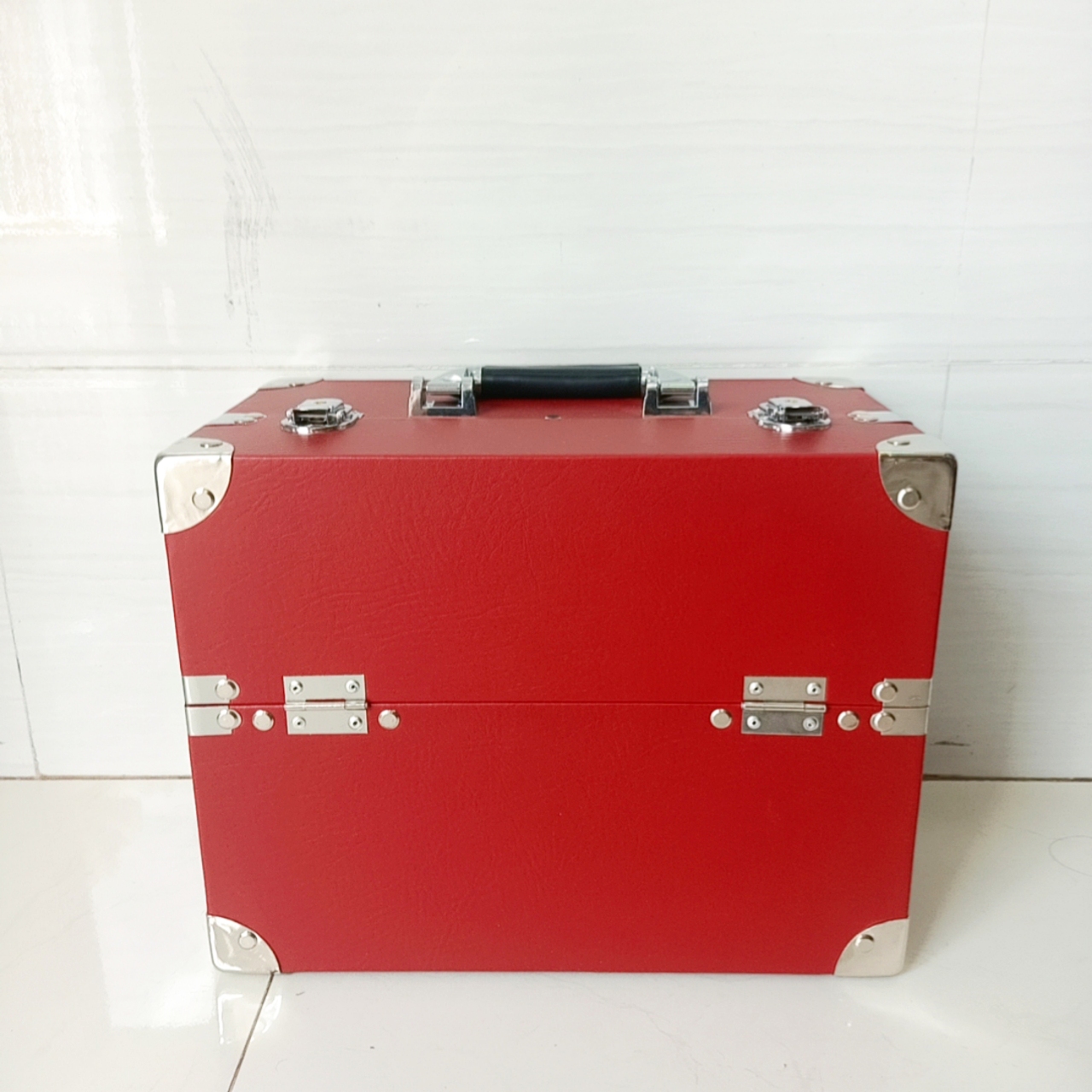 Hàng cao cấp loại 1 - Cốp đa năng Hana size 35x31x20cm chuyên nghiệp có khóa cao cấp bọc góc inox, 3 tầng 6 măm đựng mỹ phẩm, dụng cụ phun xăm, nối mi, đồ nail