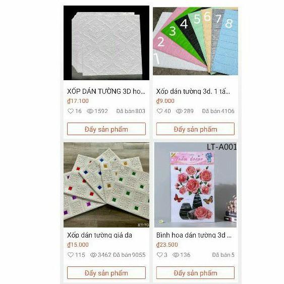 Xốp dán tường hoa văn khổ lớn 70x70cm hàng loại 1