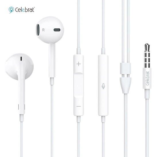 Tai nghe nhét tai có dây cổng 3.5mm (1 jack) Celebrat E200 có mic - Hàng chính hãng
