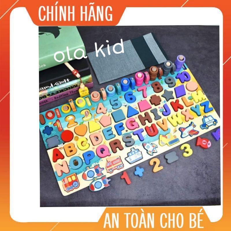 Đồ Chơi Bảng Ghép Hình Thông Minh 7 in 1, 6 in 1. Bảng học chữ ,tập đếm câu cá cho bé