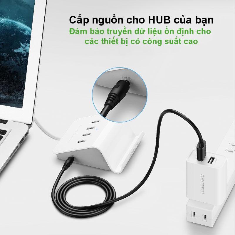 Dây nguồn 1 chiếu USB 2.0 sang DC 3.5mm đầu được dài 1m UGREEN US277 - Hàng Chính Hãng