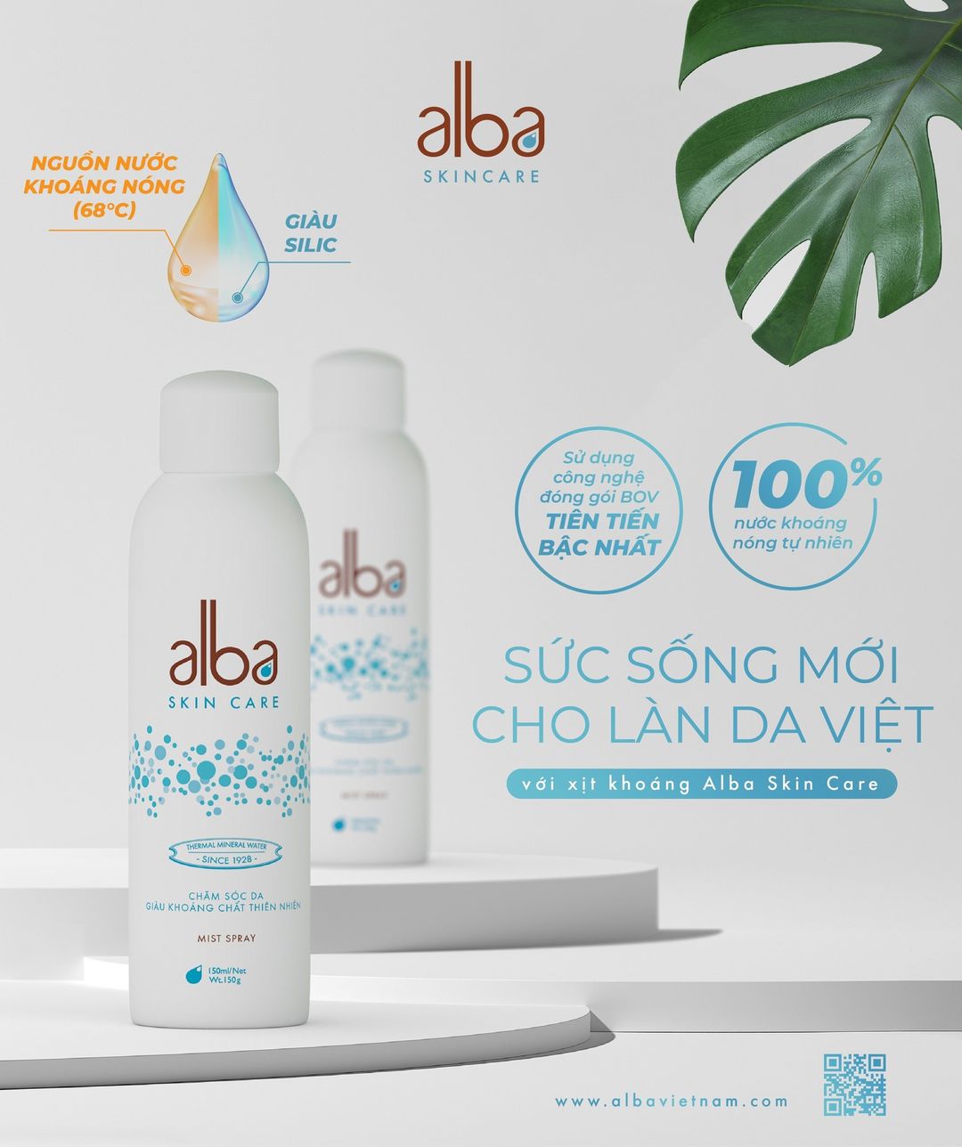 Xịt khoáng Alba Skin Care dưỡng ẩm và tái tạo da AB150 (150ml)