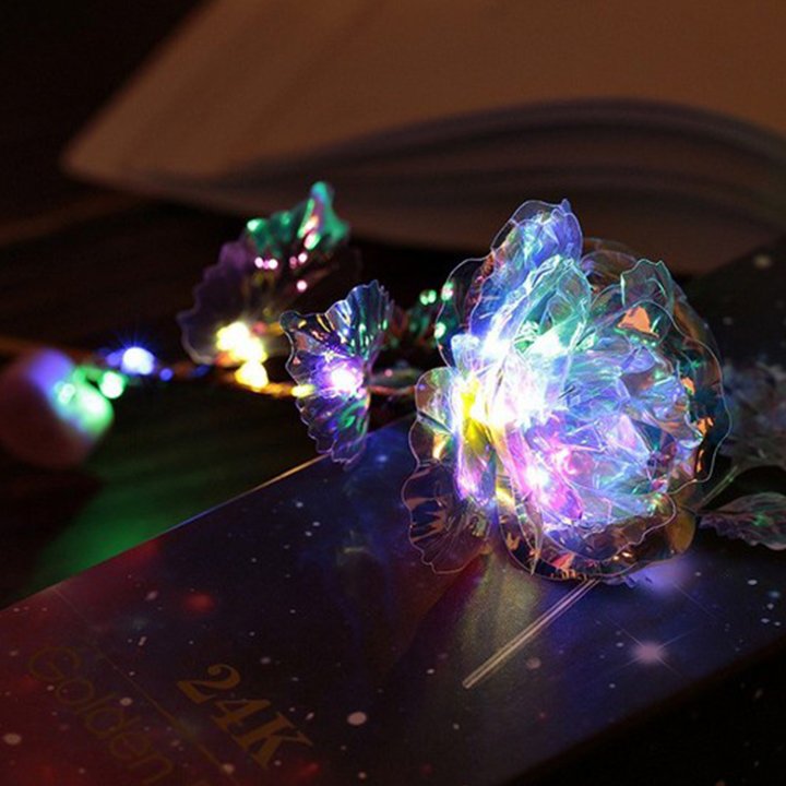 Hoa hồng GALAXY phát sáng độc đáo kèm hộp và túi sách