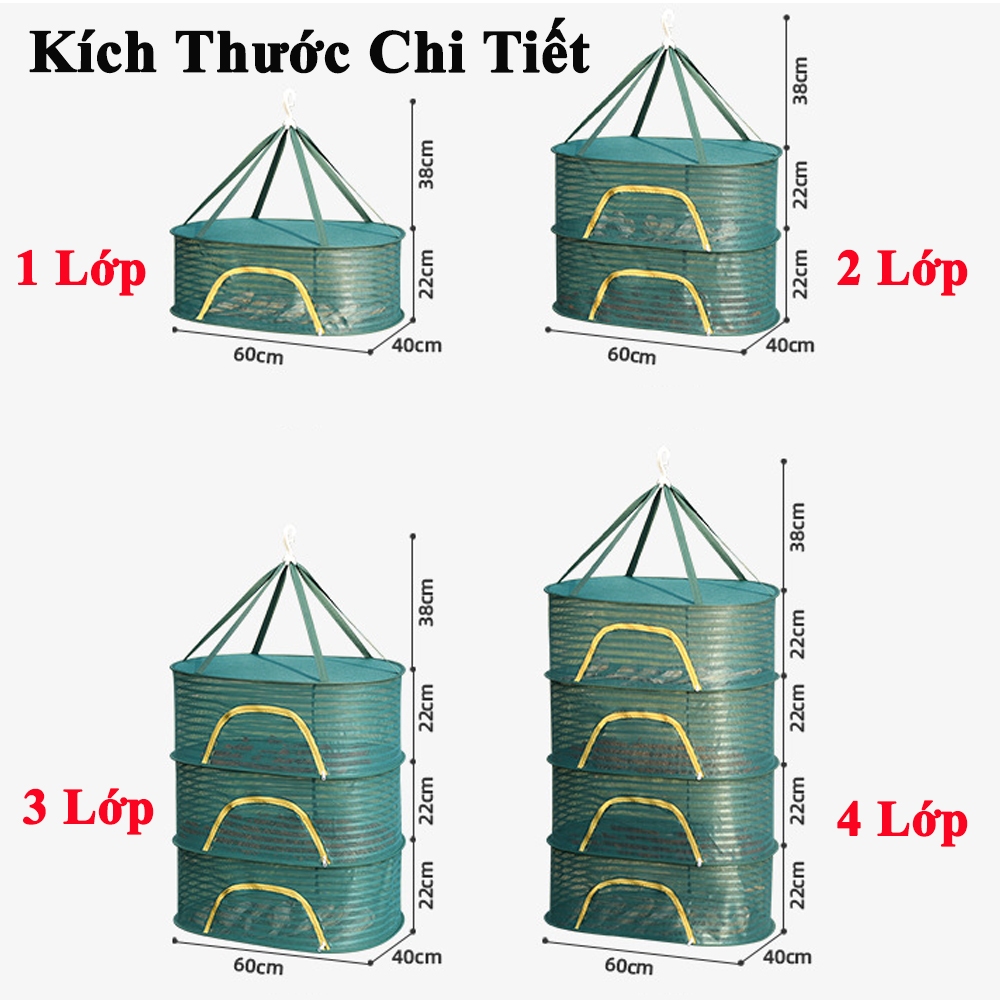Lồng Phơi Thực Phẩm KUNBE Phơi Rau Củ Thảo Dược Chống Ruồi Muỗi, Côn Trùng Dễ Dàng Vệ Sinh Gấp Gọn