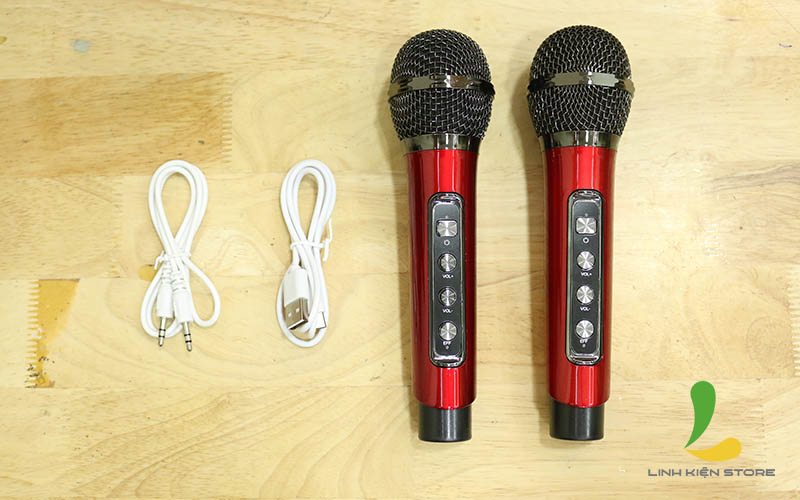 Loa Bluetooth Karaoke YS202 (YS-202) - Loa di động chất liệu nhựa cứng kèm micro không dây có hiệu ứng đổi giọng hát karaoke , nghe nhạc cực hay