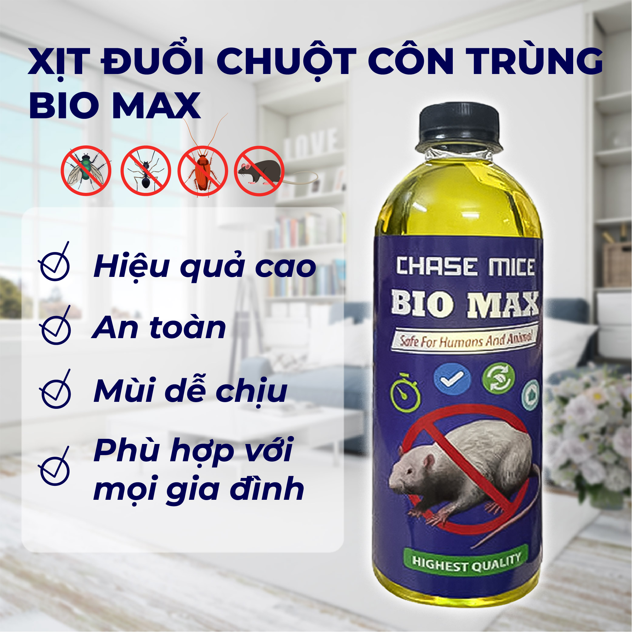 Chai Xịt Đuổi Chuột Hương Bạc Hà - Dành cho xe hơi và mọi nơi - Xua đuổi chuột an toàn, hiệu quả
