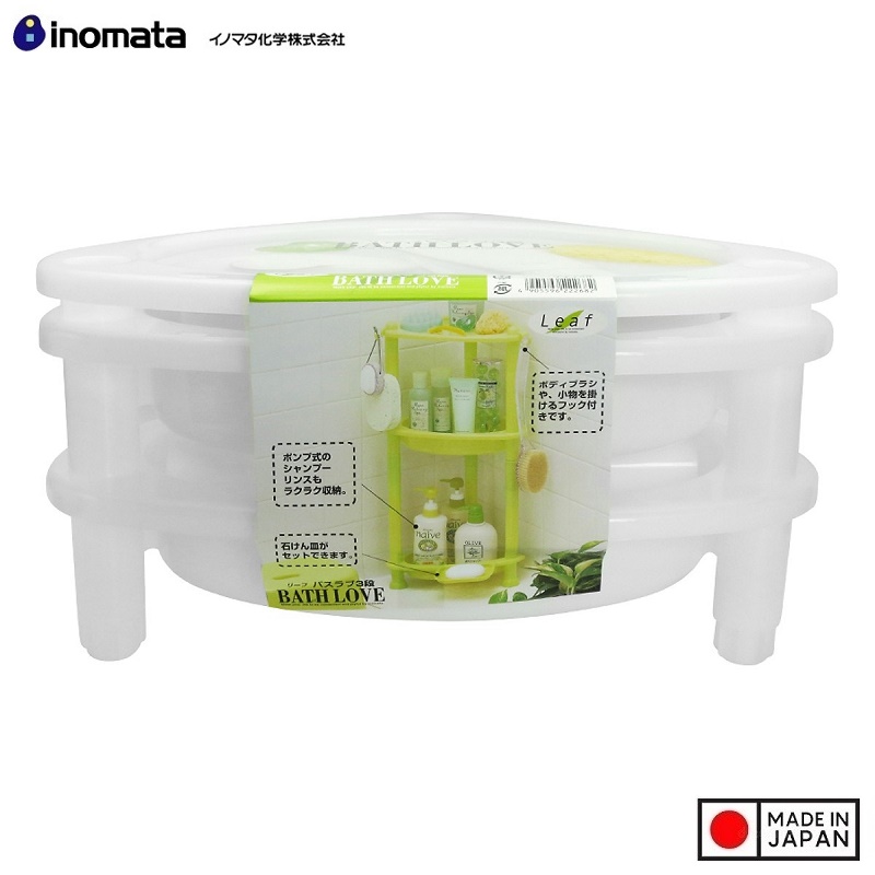 Kệ góc đựng đồ phòng tắm 3 tầng Inomata Leaf - Hàng nội địa Nhật Bản | Made in Japan