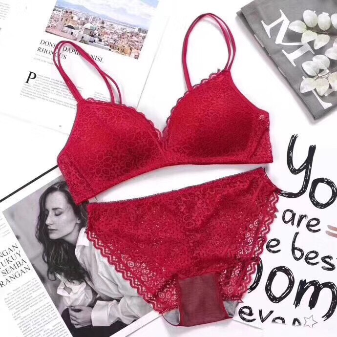  Bộ ĐồLót Ren Nữ Không Gọng Nâng Ngực Đệm Mỏng Azuno DL01 Phong Cách Sexy Dây Đôi Không Giãn Không Quăn Sau Khi Dùng Lâu