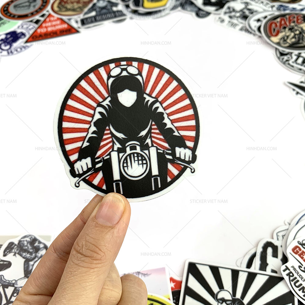 Bộ 20 Sticker Cafe Racer Hình Dán Chống Nước Decal Chất Lượng Cao Trang Trí Va Ly Du Lịch Xe Đạp Xe Máy Xe Điện Motor Laptop Nón Bảo Hiểm Máy Tính Học Sinh Tủ Quần Áo Nắp Lưng Điện Thoại