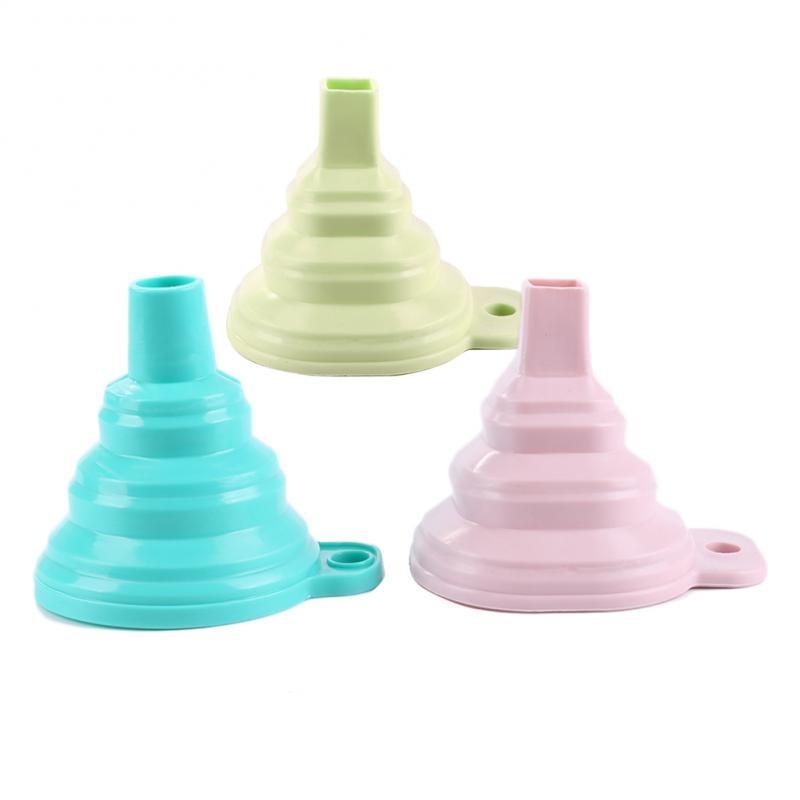 1pcs Mini Foldable Funnel Collapsible Silicone Portable Soft Home Household Liquid Dispensing Kitchen Tools Gadgets Colander