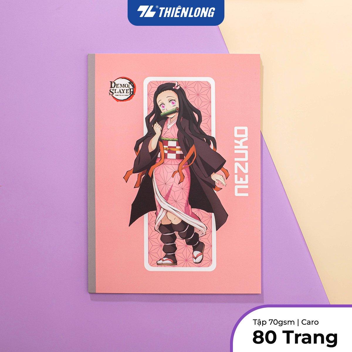 Combo 5/10 Tập vở Thiên Long 80/120 trang kẻ caro 6mm 70gsm - dành cho học sinh, sinh viên - Phiên bản Demon Slayer