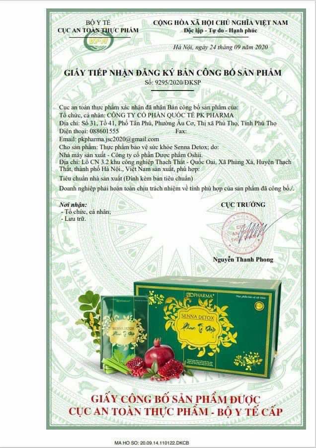 ]- Thải Độc Dạ Dày Phan Tả Diệp- Senna Detox- Pk Pharma-Dr Laicr