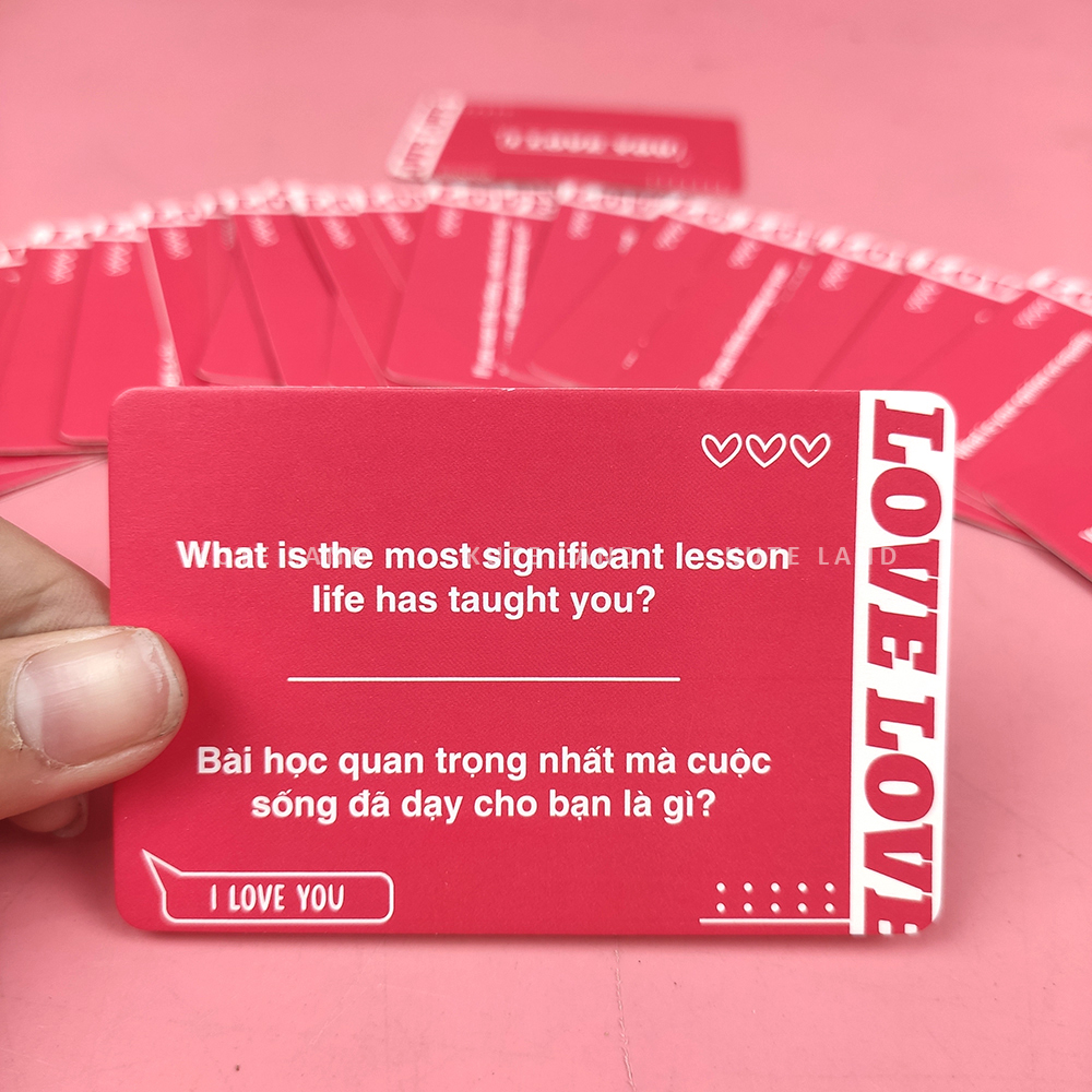 Bộ bài Couple Talk Drinking Game song ngữ dành cho cặp đôi 55 lá bài thấu hiểu trò chuyện