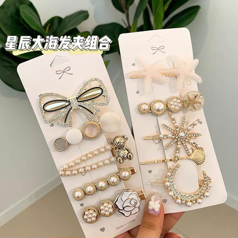 Set 5 kẹp tócKẹp mái đính ngọc cao cấp