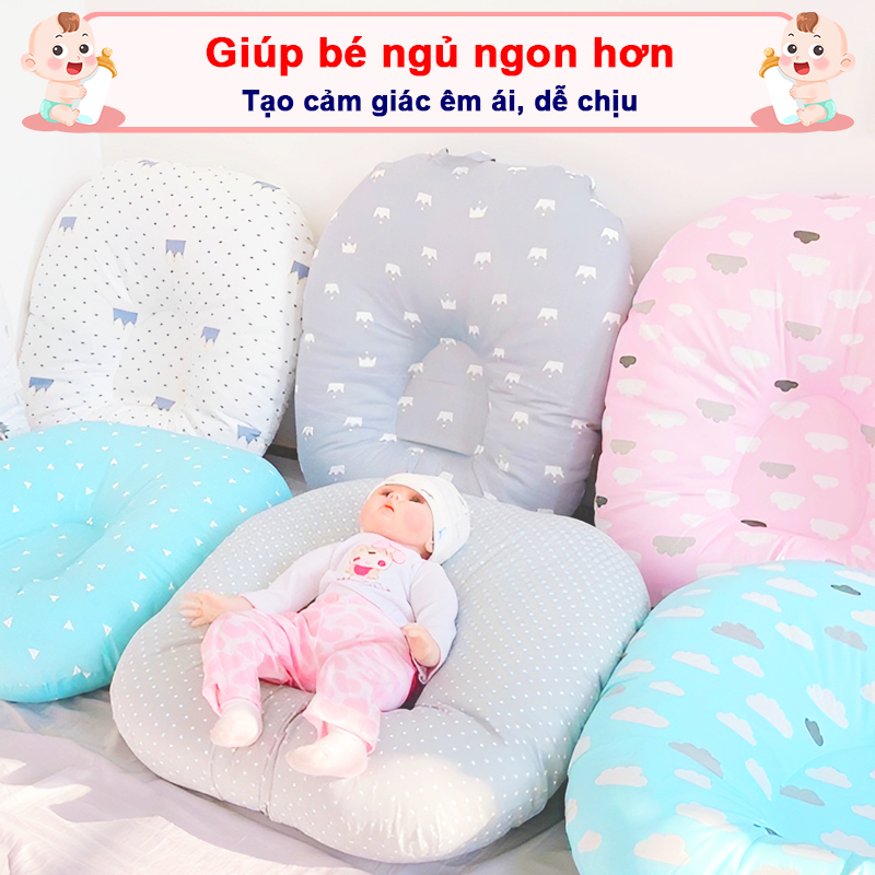 Gối chống trào ngược cho bé 0-2 tuổi chất cotton cao cấp size đại Baby-S – SSS011