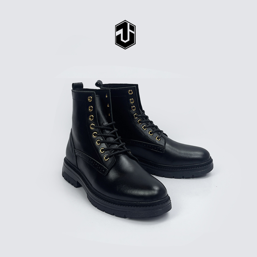 Giày Da Nam S Chunky Combat Boot J1, Da Bò Italy Nhập Khẩu, Đế Cao Su Tăng Chiều Cao 4.5cm Năng Động Cá Tính