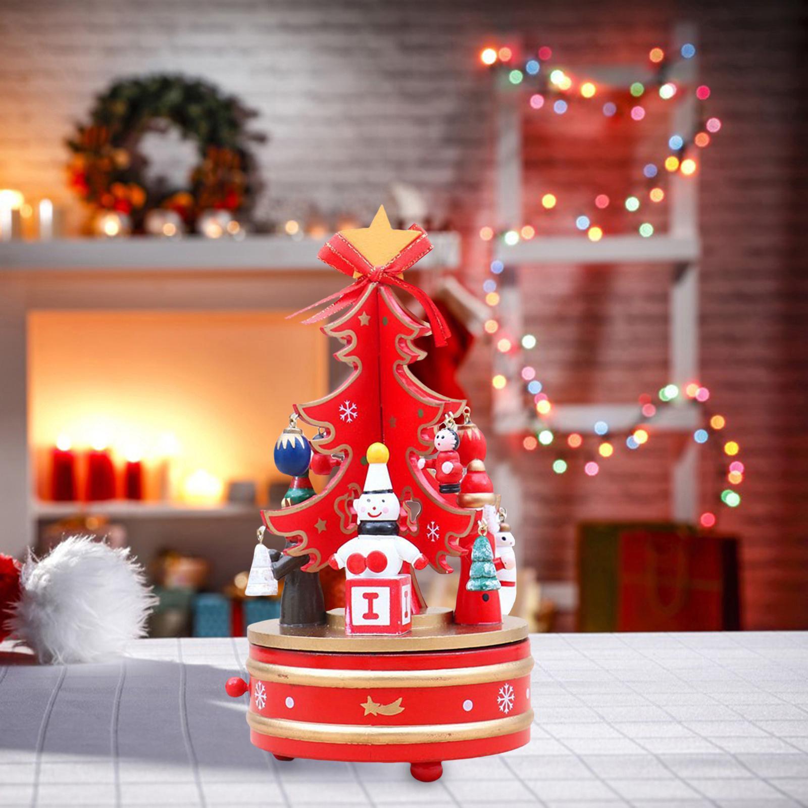 Creative Wooden Music Box Rotating Toy for Desktop Home Ornament