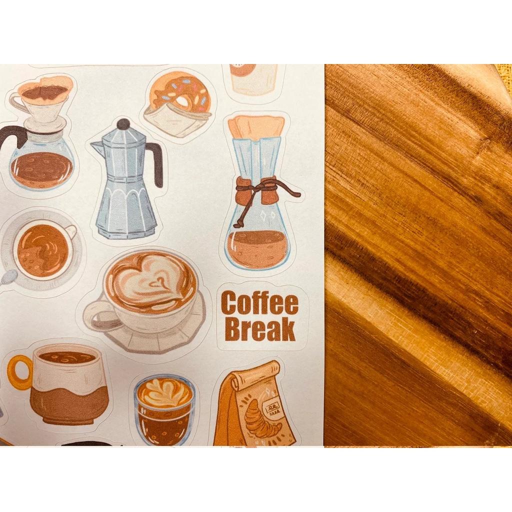 sticker sheet coffee house - chuyên dán, trang trí sổ nhật kí, sổ tay | Bullet journal sticker - unim001