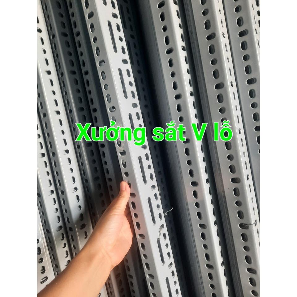 Kệ Sắt V Lỗ 3 Bậc 5 Tầng Mâm CÓ BÁNH XE Kệ sắt đa năng dùng khung sắt V3 và V4,