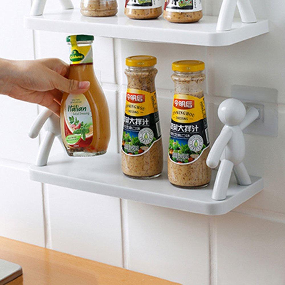 Kệ hình nhân decor nhà tắm, kệ nhựa nhà bếp dán tường siêu dính chịu lực
