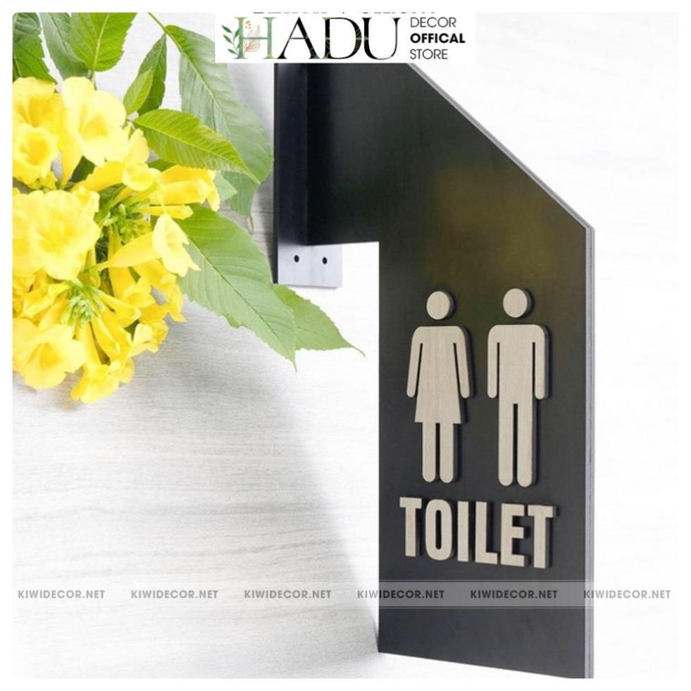 Bảng WC, Toilet Bằng Gỗ Vintage Decor - WC Nam Nữ - Restroom Chỉ hướng nhà vệ sinh - HaduDecor