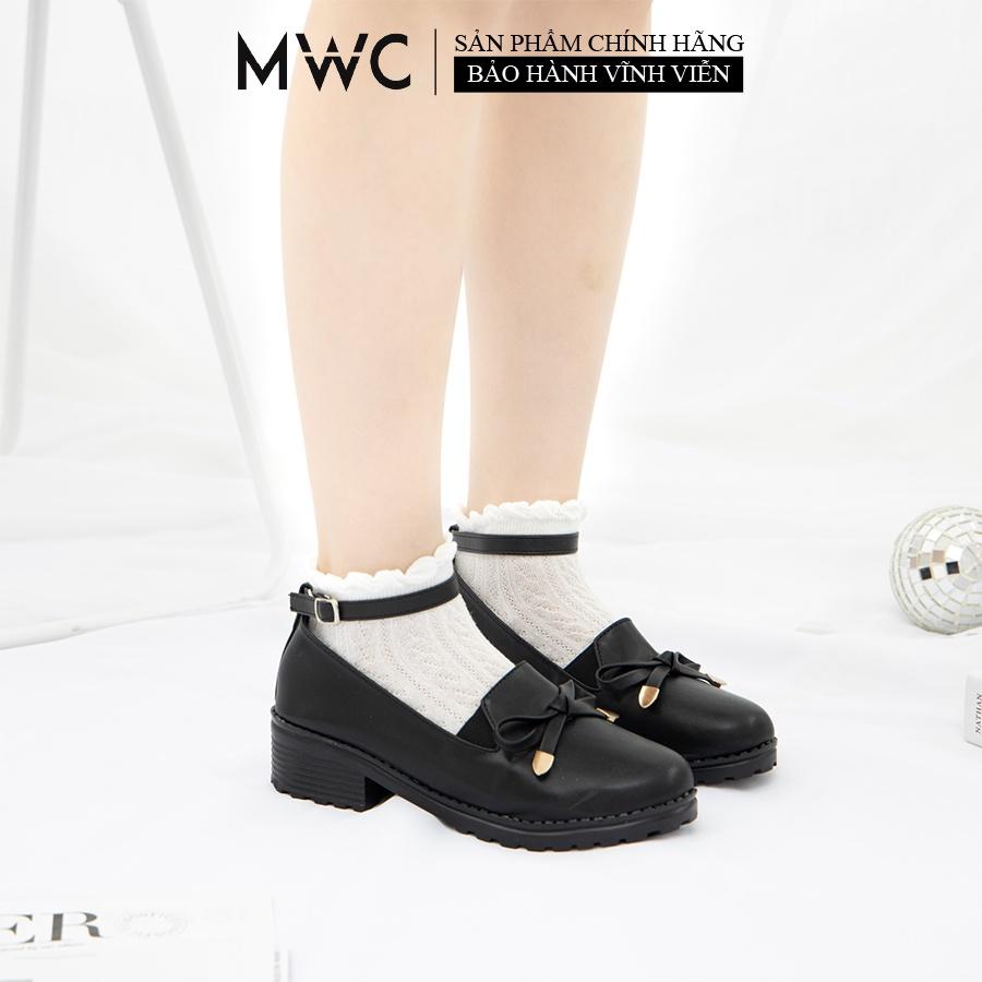 Giày Oxford Da MWC Búp Bê Đính Nơ 3CM Phong Cách Vintage Hàn Quốc NUOX- 9605