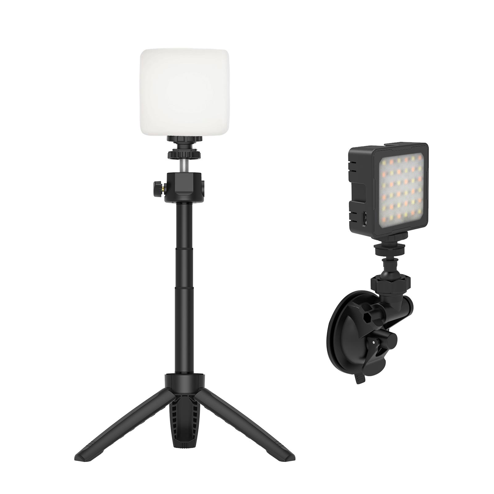 Đèn FLASHOOT VC-KIT4 LED chụp ảnh mini + Nắp đèn khuếch tán + Giá đỡ điện thoại + Chân máy