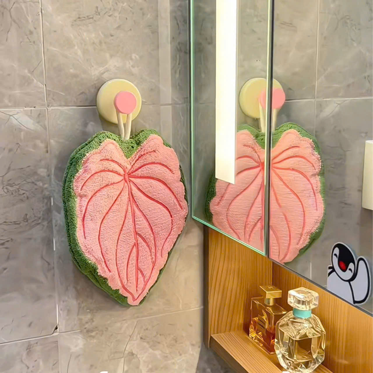 Khăn Lau Tay Nhà Tắm &amp; Khăn Decor Nhà Bếp Siêu Thấm Hút – Khăn Lông San Hô Mềm Mại, Hoa Văn Lá Dễ Thương, Nhanh Khô- HÀNG CHÍNH HÃNG MINIIN