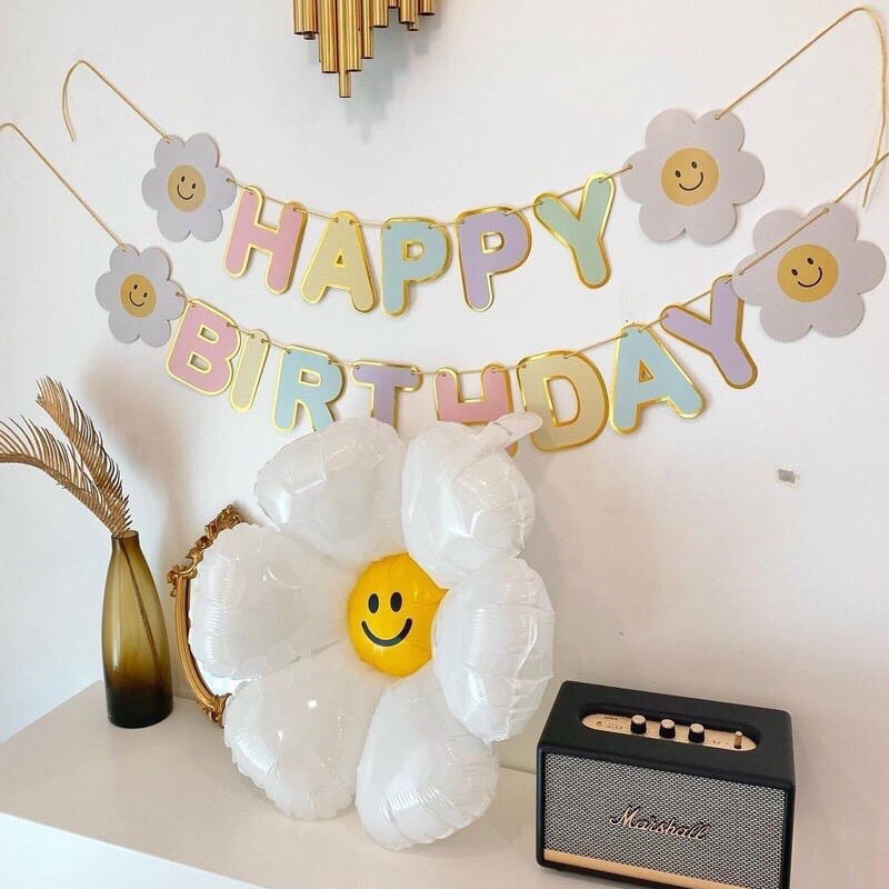 Dây chữ HAPPY BIRTHDAY hoa cúc