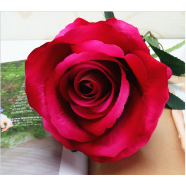 Combo 5 bông hoa hồng size to, hoa giả nhân tạo không kèm lọ hoa