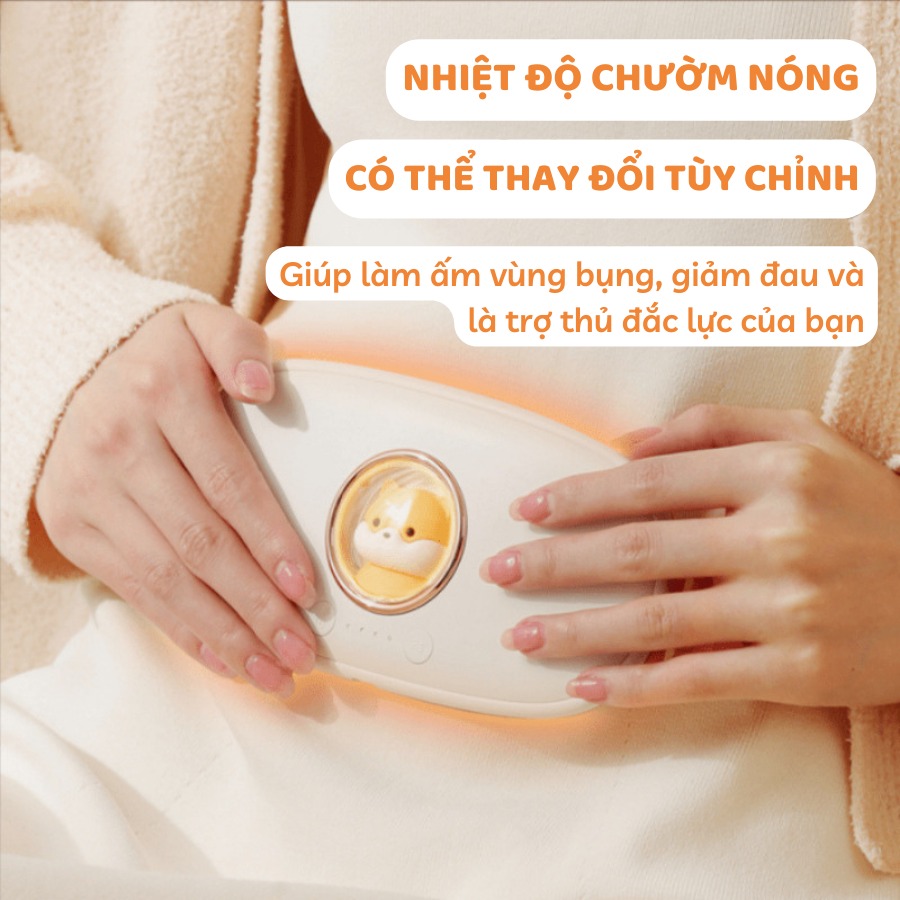 Massage Làm Ấm Bụng Giảm Đau Bụng Đau Lưng Cho Phụ Nữ Đến Kì, Chườm Nóng Giảm Đau Bụng Kinh Đai đeo thắt lưng