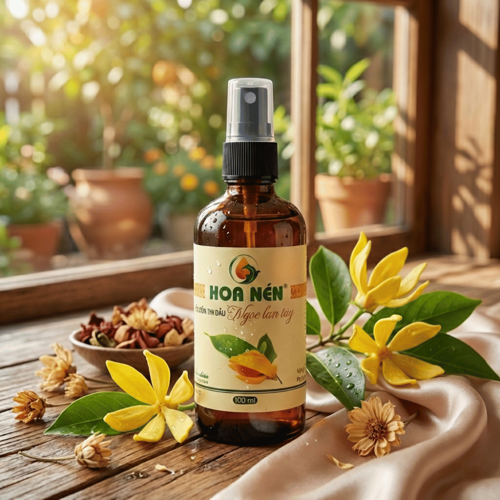 Chai Xịt nước hoa tinh dầu Ngọc lan tây 100ml - Hoa Nén -Làm thơm, kháng khuẩn, thư giãn