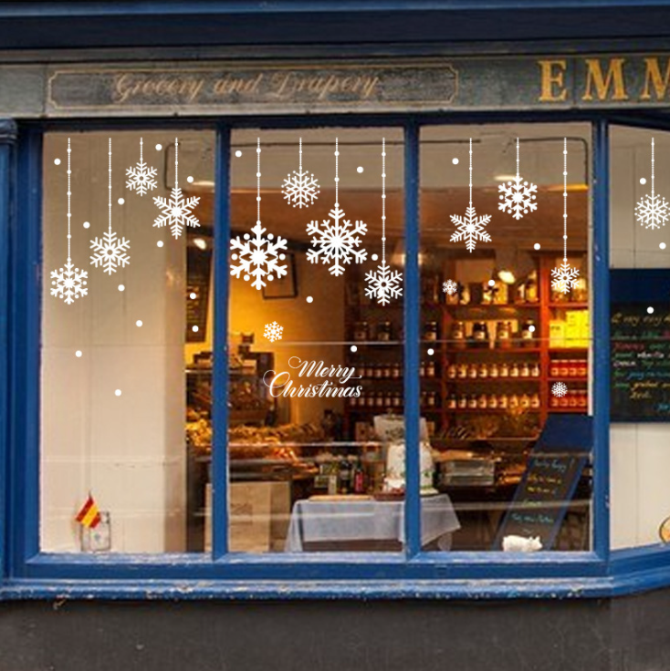 Decal Dán Tường Hình Bông Tuyết Chủ Đề Giáng Sinh, Decal Noel Trang Trí Phòng Khách, Phòng Ngủ, Cửa Hàng