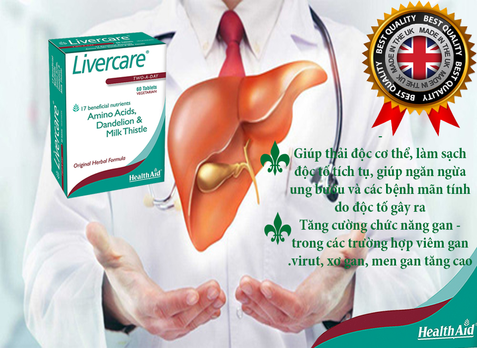 Thực phẩm chức năng Healthaid Liver Care, giải độc gan, tăng cường chức năng gan, hạ men gan