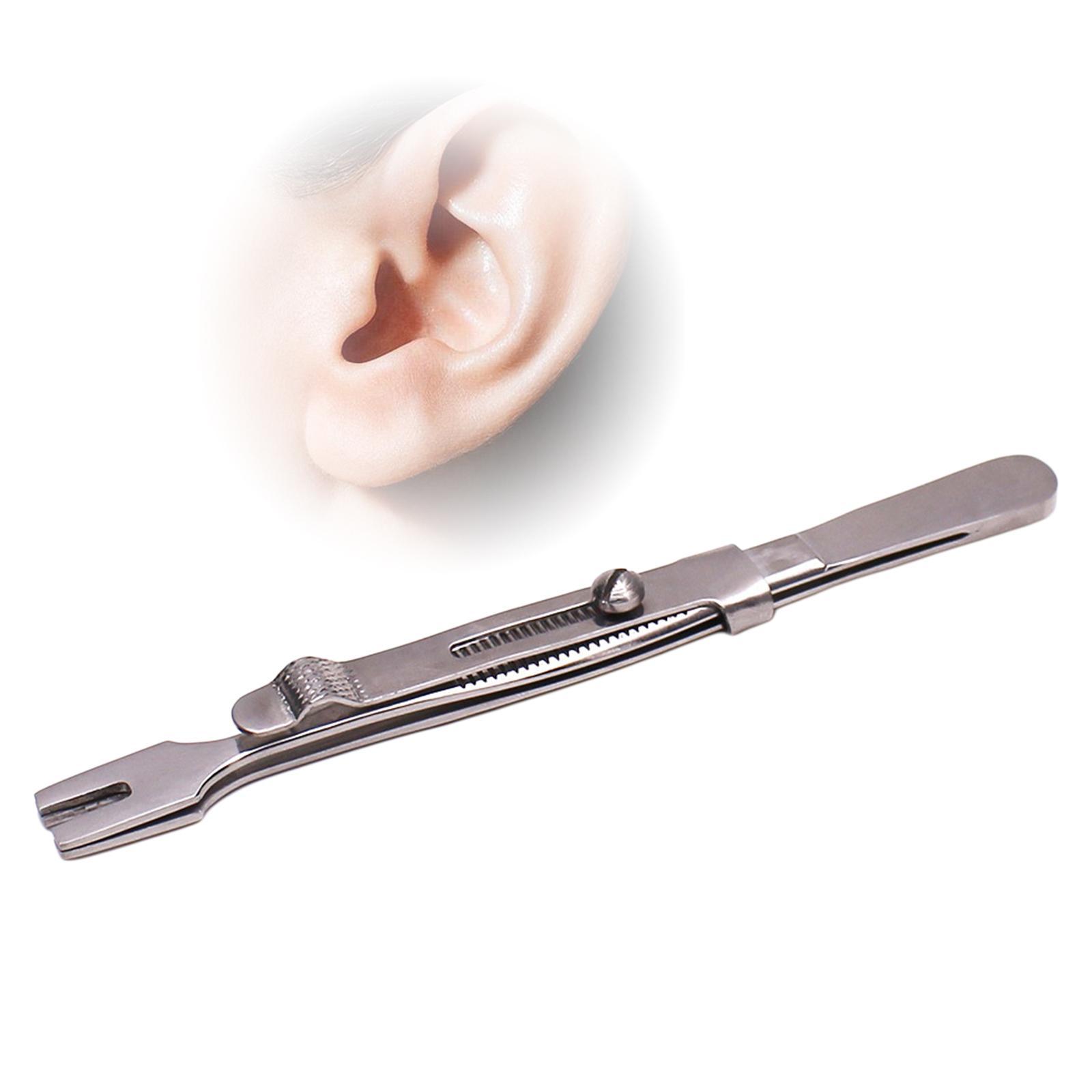 Body Piercing Tweezer Forceps Clamp Easy Lock Slotted for Ear Piercing