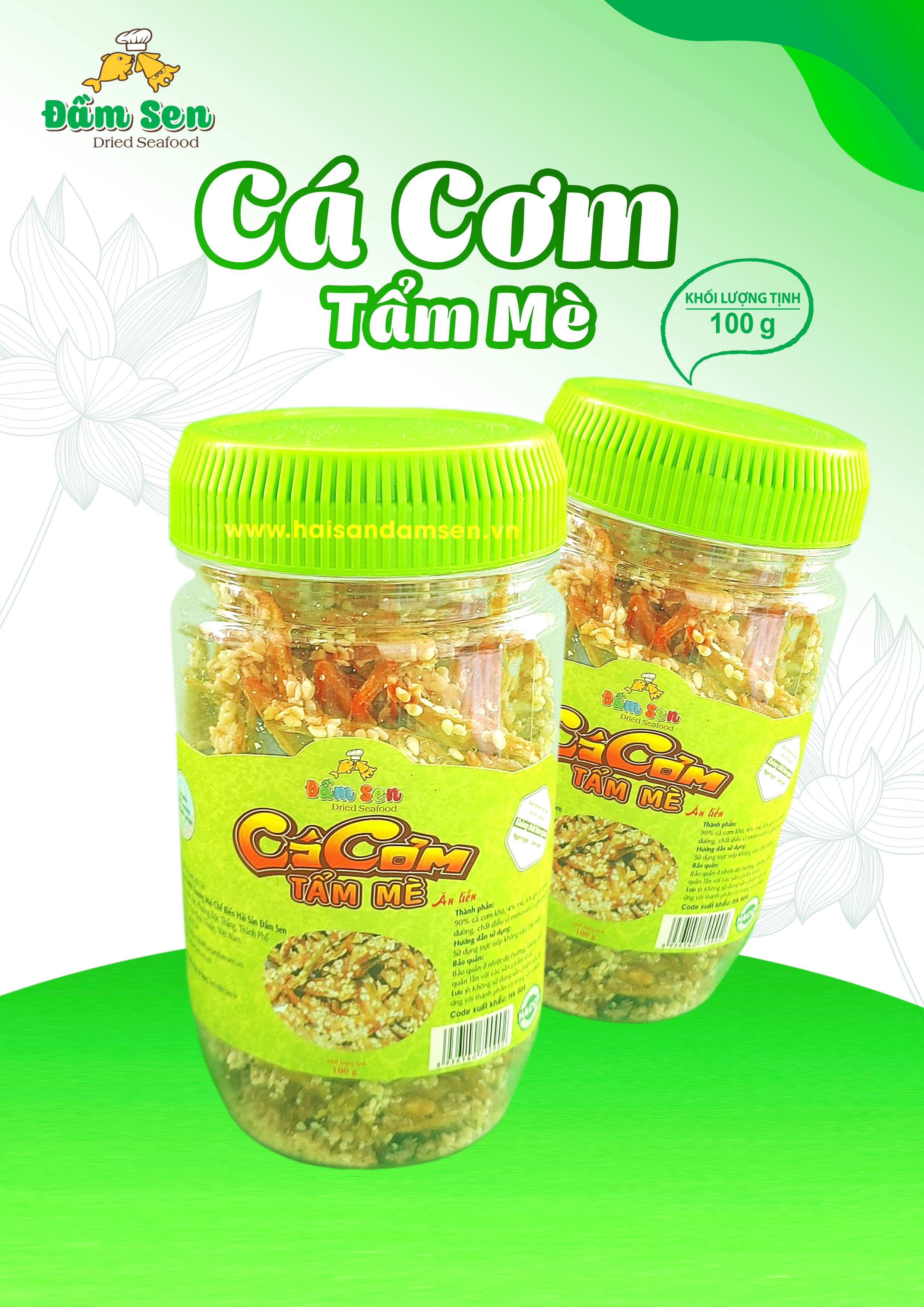 Cá Cơm Tẩm Mè Đầm Sen - 100G - Ocop 4 Sao