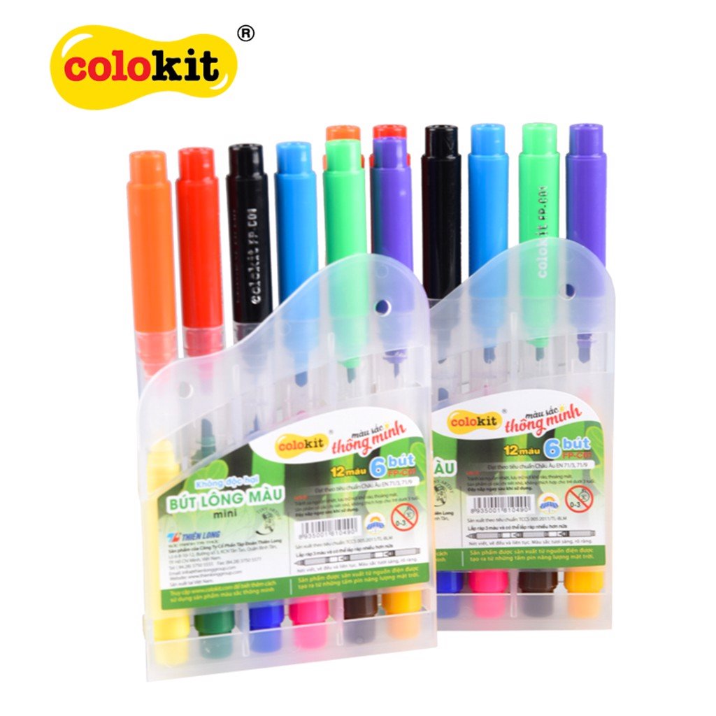 Bút lông 2 đầu 12 màu Thiên Long; Colokit FP-C01