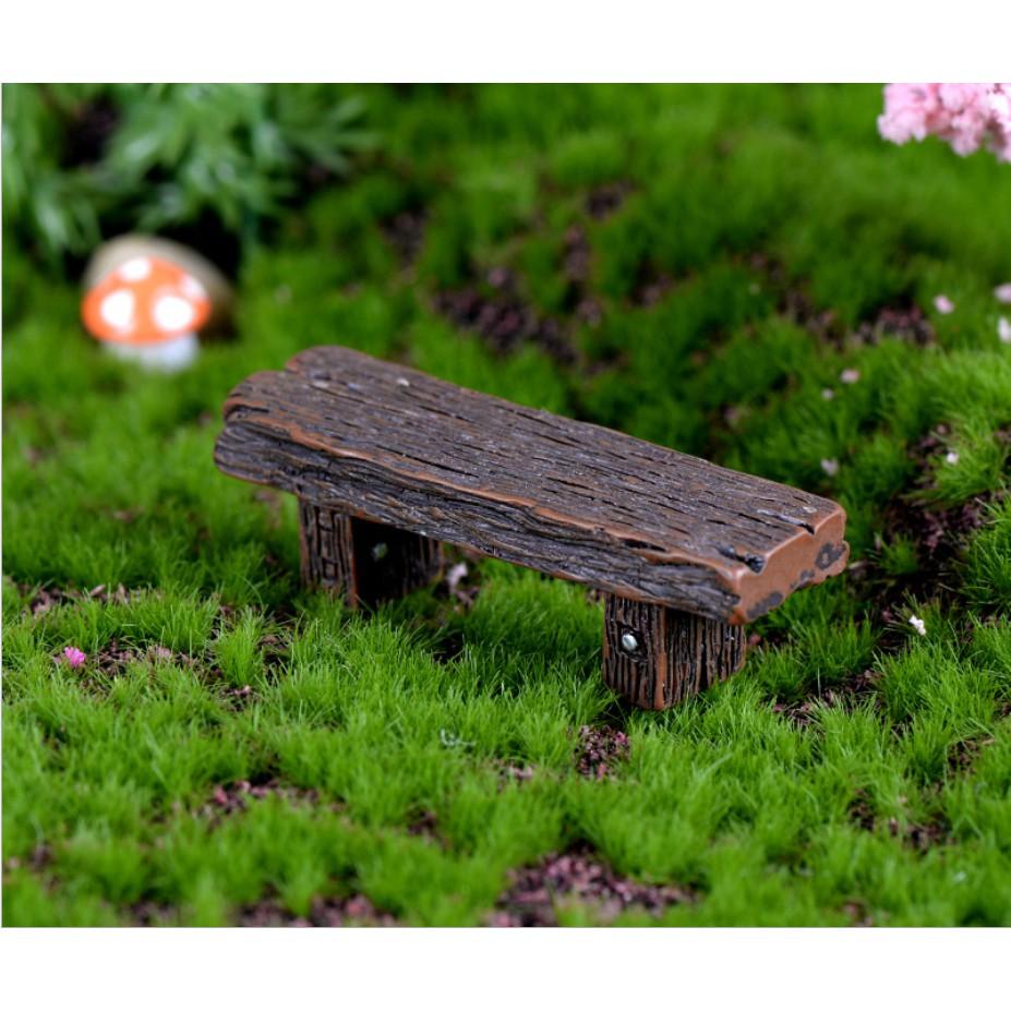 KHO-HN * Mẫu ghế băng dài kiểu ván gỗ thô chuyên dùng trang trí bonsai, tiểu cảnh