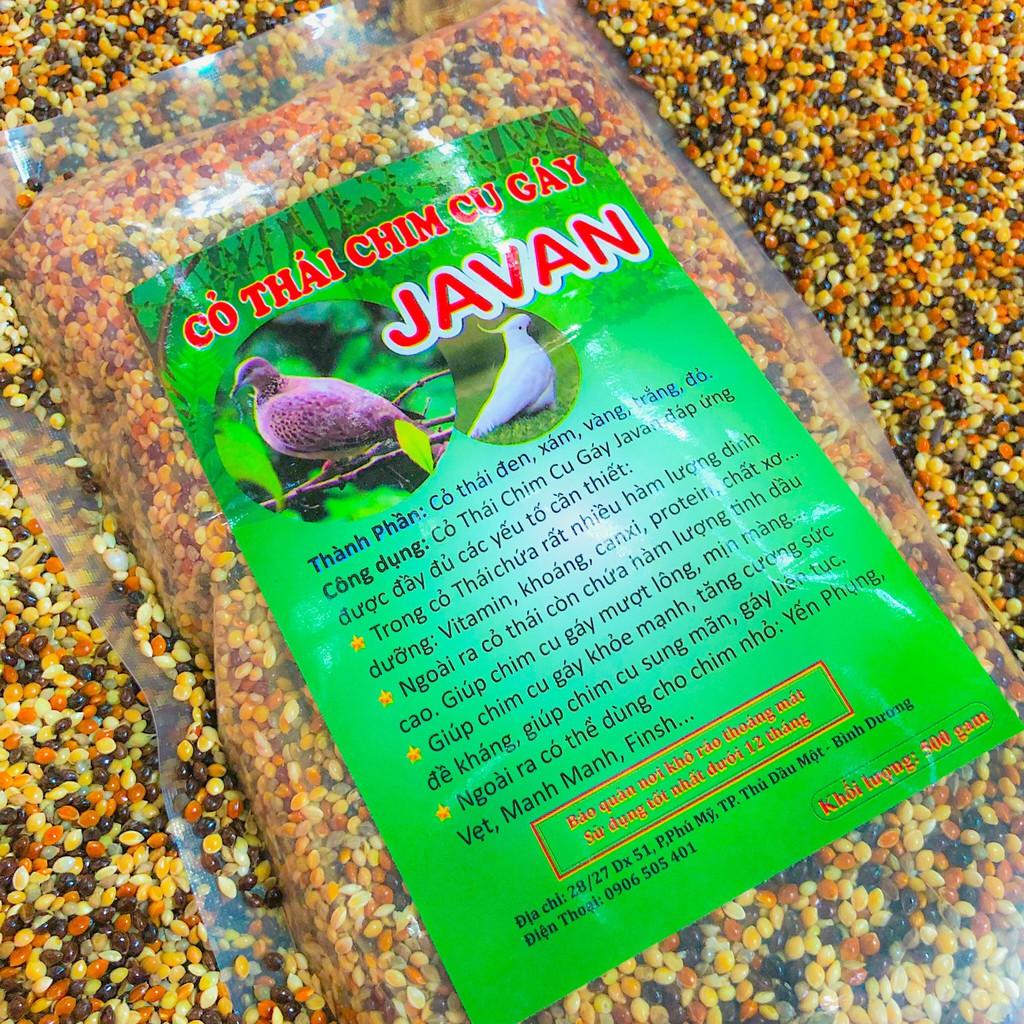 Thức ăn cỏ thái ngũ sắc chim cu gáy, 500gram hạt kê trộn dành cho Yến Phụng, Finch, 7 màu, Manh Manh