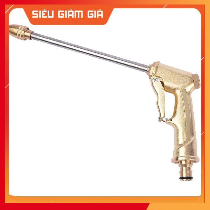 Bộ dây vòi xịt nước rửa xe, tưới cây .tăng áp 3 lần,loại 3m,5m 206701-3 đầu đồng,cút nối nhựa vàng+ tặng mở chai