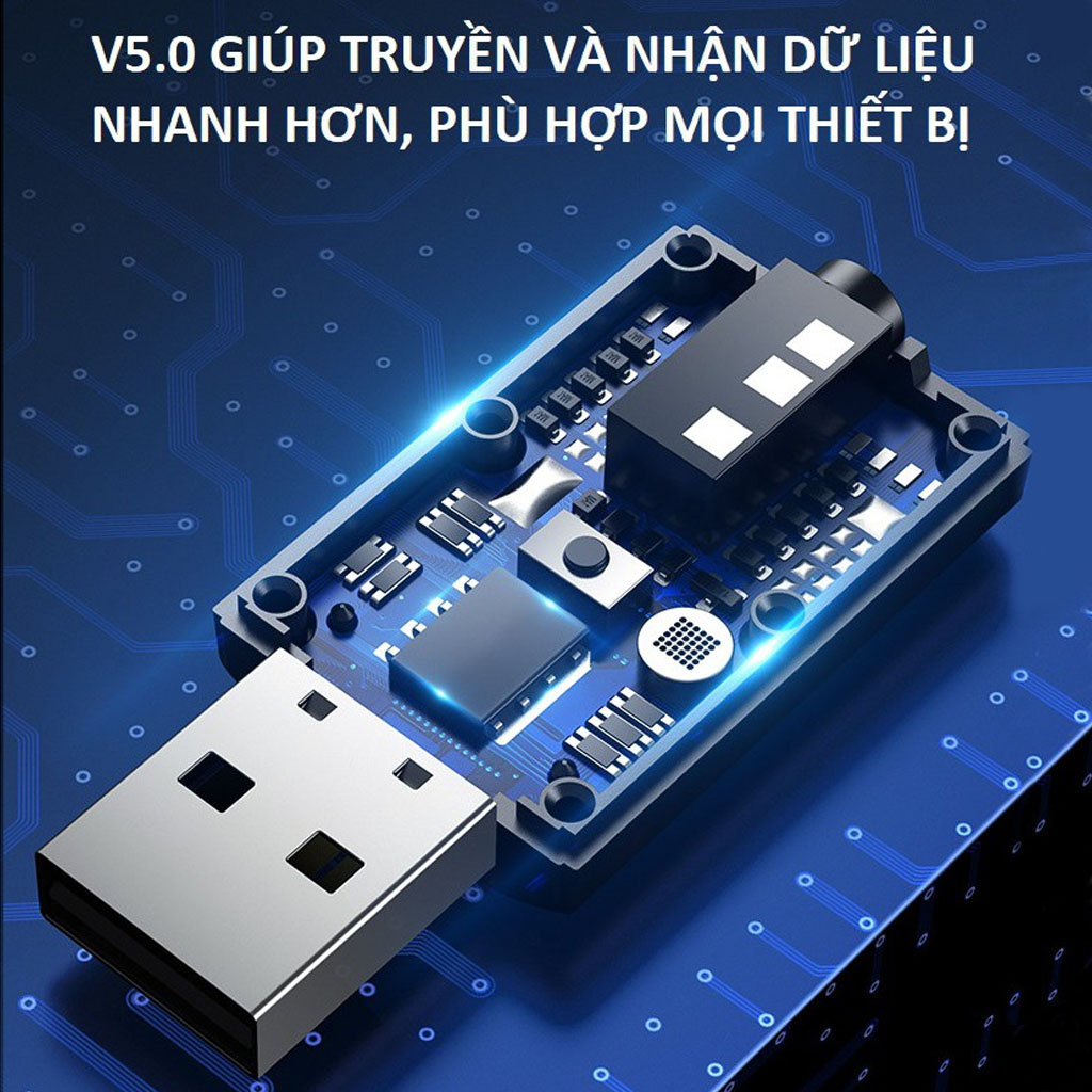 Thiết Bị Thu Phát Nhạc Không Dây VINETTEAM Usb Bluetooth 5.0 Âm Thanh Đa Chức Năng Jack 3.5mm Cho Loa Ô Tô Tai Nghe Bluetooth -Hàng Chính Hãng