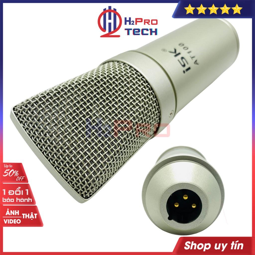 Mic Thu Âm Livestream, Mic Isk AT100 Cao Cấp, Micro Hát Livestream Thu Âm, Karaoke Chuyên Nghiệp, Dây Dài 2M-H2Pro Tech