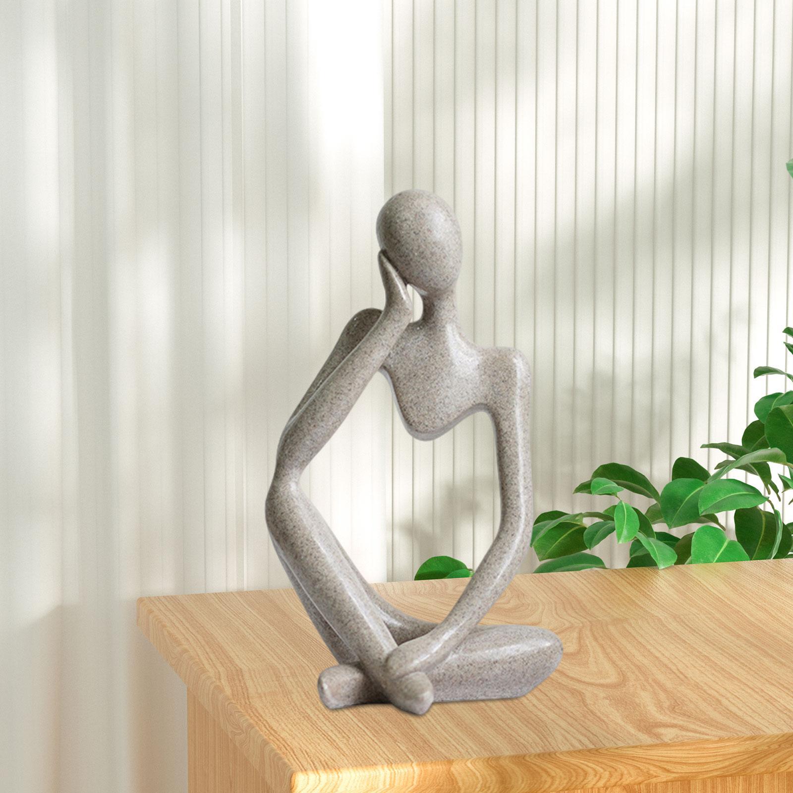 Abstract Thinker Statue Resin Abstract Figurine Nordic Resin Statue Miniature Sculpture Figurines Art for Desktop Shelf Hotel