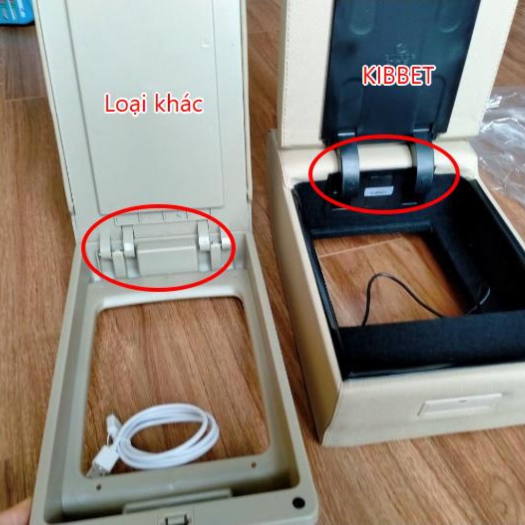 Hộp tỳ tay Xpander, bệ tỳ tay Xpander tích hợp cổng USB màu đen và kem Kibbet