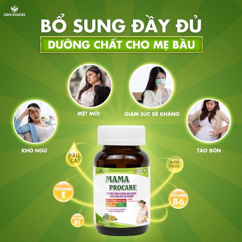 Viên Uống Bổ Sung Vitamin Và Khoáng Chất Cho Phụ Nữ Có Thai Mama Procare Hộp 30 Viên